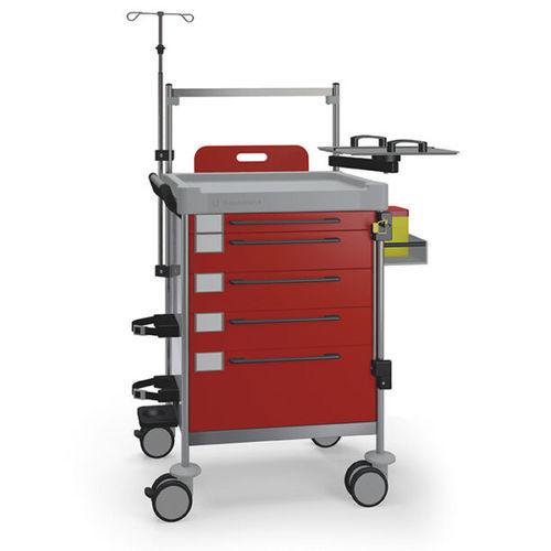 Carrello di emergenza - 1224 R - Insausti - per defibrillatore / in acciaio inossidabile / in polietilene