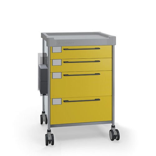 Carrello di isolamento - 3732 Y - Insausti - in acciaio inossidabile / in polietilene / 4 cassetti