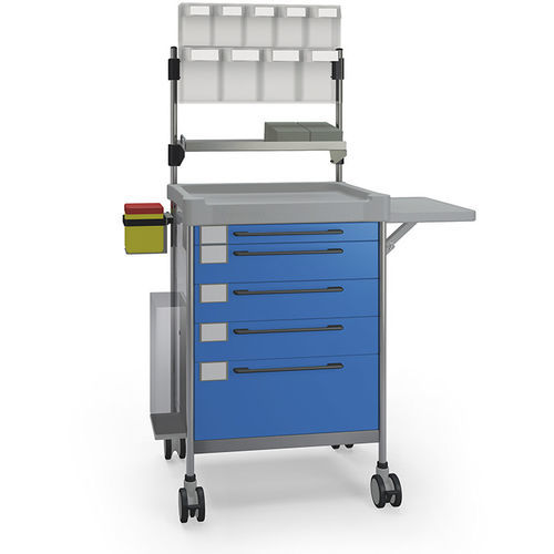 Carrello per anestesia - 3687 B - Insausti - in acciaio inossidabile / in polietilene / con ripiano