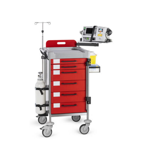 Carrello di emergenza - Q260 R - Insausti - per defibrillatore / in acciaio inossidabile / in polietilene