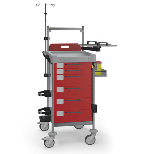 Carrello di emergenza - Q224 R - Insausti - per defibrillatore / in acciaio inossidabile / in polietilene