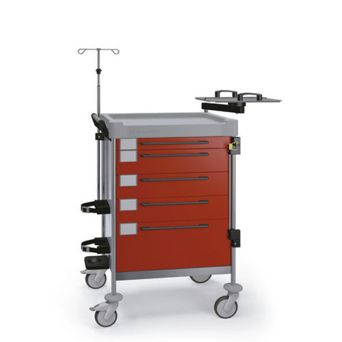 Carrello di emergenza - 1270 R.AXWD12.WS12 - Insausti - per defibrillatore / in acciaio inossidabile / in polietilene
