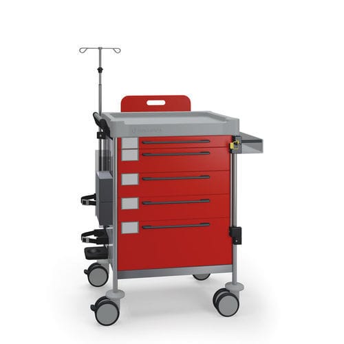 Carrello di emergenza - 1254 R - Insausti - per defibrillatore / in acciaio inossidabile / in polietilene