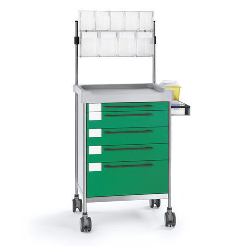 Carrello per anestesia - 3607 G - Insausti - in acciaio inossidabile / in polietilene / 5 cassetti