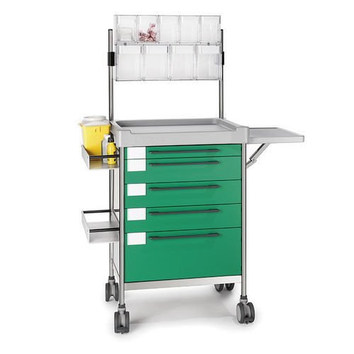 Carrello per anestesia - 3650 G - Insausti - in acciaio inossidabile / in polietilene / 5 cassetti