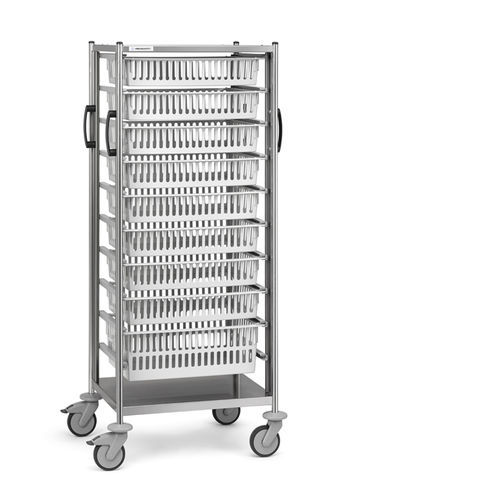 Carrello ospedaliero - 610TRT.(8)72.73 - Insausti - di trasporto / in acciaio inossidabile / 9 cassetti
