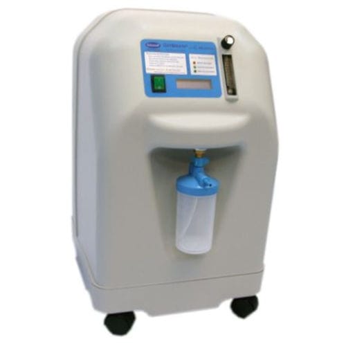 Concentratore di ossigeno medico - OxyBreath 10 - Kare Medical and Analytical Devices - con rotelle / a flusso continuo / 1 serbatoio