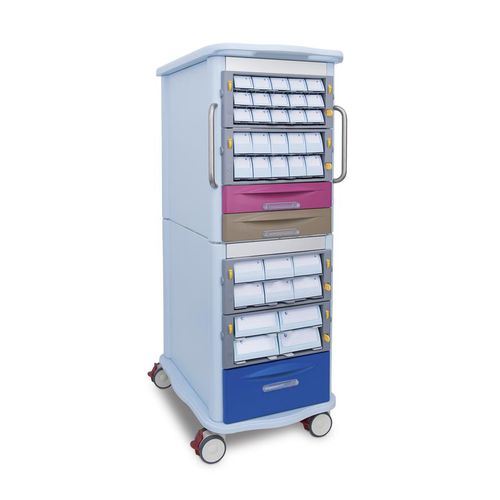 Carrello ospedaliero - MINI 400D - AURION - portamedicinali / per logistica / 3 cassetti