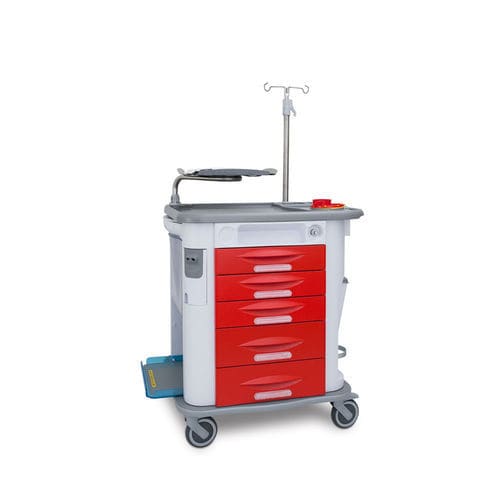 Carrello di emergenza - CP 4 - AURION - per uso generale / per dispositivi medici / 5 cassetti