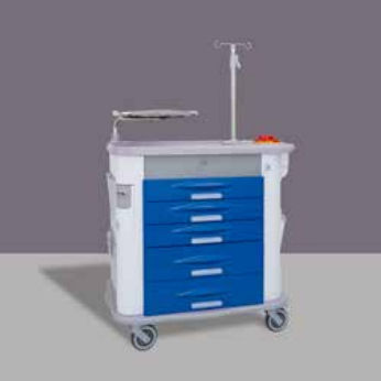 Carrello di emergenza - MG 3 - AURION - per uso generale / per dispositivi medici / 5 cassetti