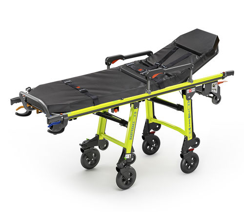 Barella con carrello da trasporto - TGM-241 - Kartsana - di emergenza / meccanica / con schienale regolabile