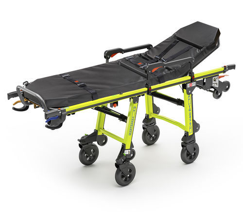 Barella con carrello da trasporto - TG-241 - Kartsana - di emergenza / meccanica / con schienale regolabile