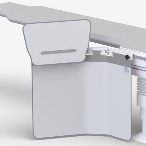 Pannello schermante di radioprotezione raggi X - 312/E 92cm wide series - Kenex Electro-Medical - montato su tavolo da visita / 0.50 mm