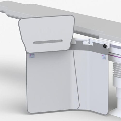 Pannello schermante di radioprotezione raggi X - 312/E-013  - Kenex Electro-Medical - montato su tavolo da visita / 0.50 mm