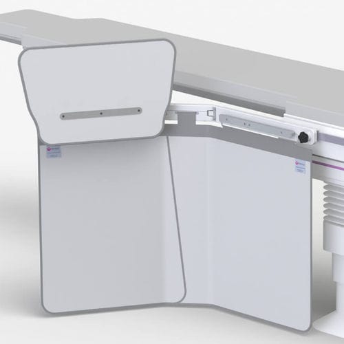 Pannello schermante di radioprotezione raggi X - 312/E-023  - Kenex Electro-Medical - montato su tavolo da visita / 0.50 mm