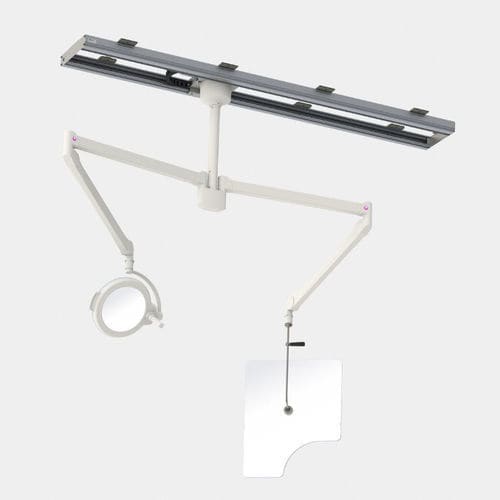 Pannello schermante di radioprotezione raggi X - 354/P76/LED - Kenex Electro-Medical - a soffitto / con finestra / con lampada scialiticha