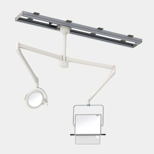 Pannello schermante di radioprotezione raggi X - 350/45/LED - Kenex Electro-Medical - a soffitto / con finestra / con lampada scialiticha