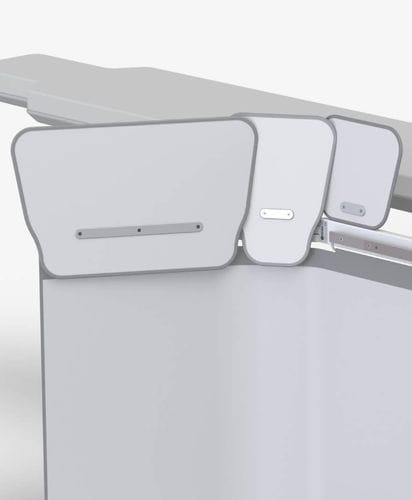 Pannello schermante di radioprotezione raggi X - 312/E/025 - Kenex Electro-Medical - montato su tavolo da visita / 0.50 mm