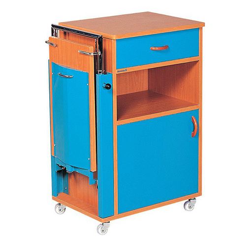 Comodino con rotelle - K077 - Kenmak Hospital Furnitures  - con tavolino servitore integrato