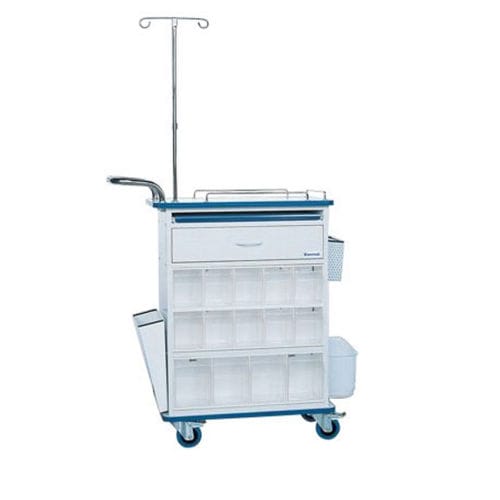 Carrello portamedicinali - K040 - Kenmak Hospital Furnitures  - portarifiuti / di distribuzione di farmaci / con cassetti