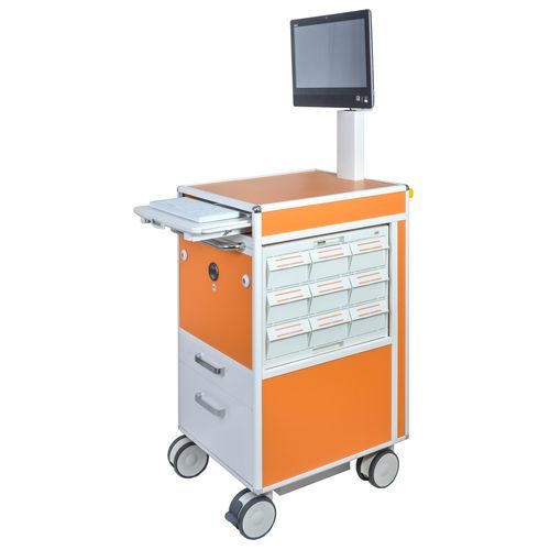 Carrello informatico di distribuzione di farmaci - Tecnocar - KRZ - con cassetti