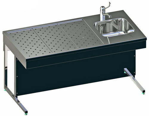 Workstation da laboratorio per macroscopia - UCS-1500-BL  - KUGEL medical GmbH & Co. KG - da terra / con lavandino / con ventilazione discendente