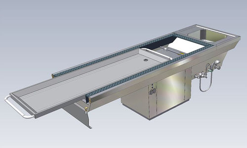Tavolo per autopsia per medicina legale - STV 10/850-ROLL-IN - KUGEL medical GmbH & Co. KG - di dissezione / di lavaggio salme / mobile
