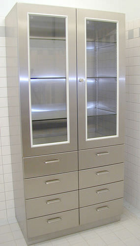 Armadio per strumenti - INS-800-8S - KUGEL medical GmbH & Co. KG - per sala operatoria / con ripiano / con sportello battente
