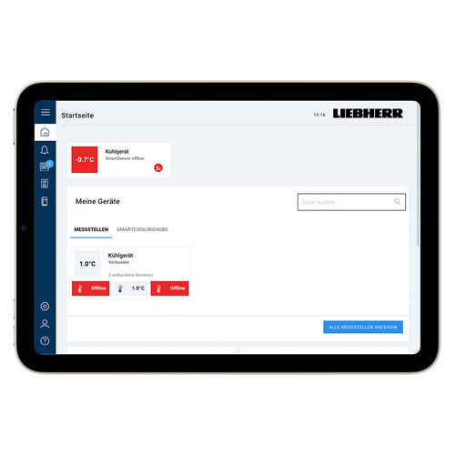 Sistema di monitoraggio da laboratorio - SmartMonitoring - Liebherr - con touch screen
