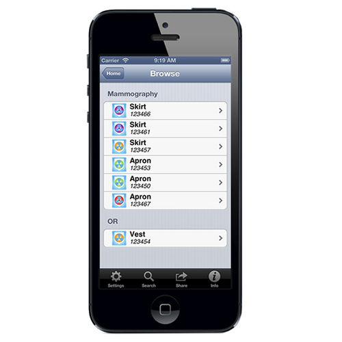 Applicazione iOS di monitoraggio di dosi di radiazioni - ShieldTracker - Burlington Medical - con sistema di tracciatura / per radiologia