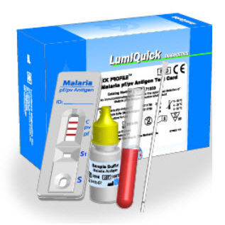 Kit di test della malaria - QuickProfile™  - LumiQuick Diagnostics Inc. - per antigeni / di sangue / immunocromatografico