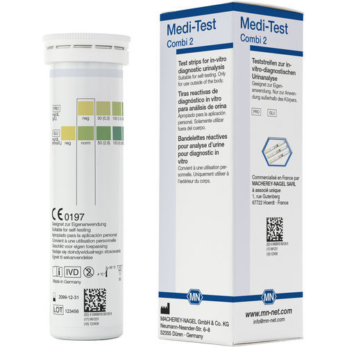 Striscia analitica per analisi di urina - Medi‑Test Combi 2  - MACHEREY-NAGEL - di proteine / di glucosio / di urina