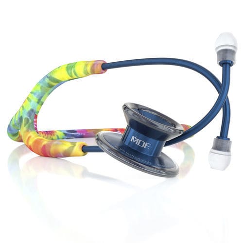 Stetoscopio cardiologico - MD ONE® EPOCH® TIE DYE/CAPRIDIUM - MDF Instruments - pediatrico / a padiglione doppio / in acciaio inossidabile