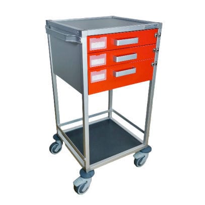 Carrello di emergenza - Gaby Star - Mercura Industries - per trattamenti / 3 cassetti / mobile