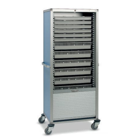 Carrello medico - Baccarat C Haut - SIMPLE - Mercura Industries - in alluminio anodizzato / con serrandina / con cestello