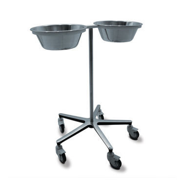 Porta-catino con due catini - 2 030 141 - Mercura Industries - con rotelle / in acciaio inossidabile