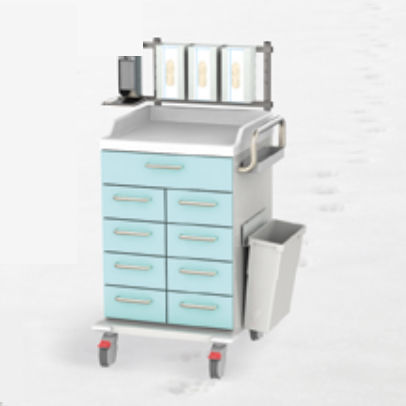 Carrello ospedaliero - LEO 1 - Metallwarenfabrik Walter H. Becker  - di emergenza / per apparecchio / con cassetti