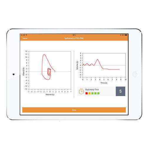Applicazione mobile di spirometria - Spiro - MIR - Medical International Research - di condivisione / di prova / di calibrazione