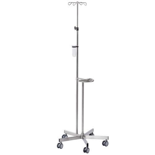 Asta portaflebo con rotelle - I525000 - MTH Medical GmbH - 4 ganci / per pompe-siringa / telescopica