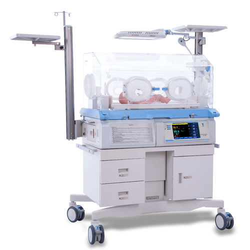 Incubatrice neonatale con rotelle - YP-800C - Ningbo David Medical Device - con touch screen / con lampada per fototerapia / con bilancia