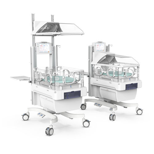 Incubatrice neonatale con rotelle - YP-3100B - Ningbo David Medical Device - ad altezza regolabile / con touch screen / con monitor