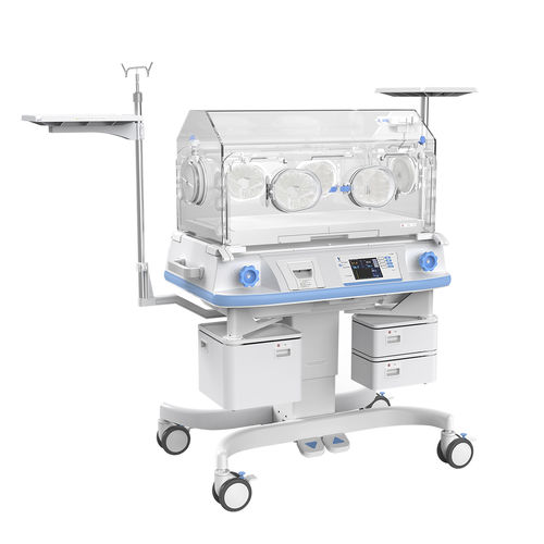 Incubatrice neonatale con rotelle - YP-2000 - Ningbo David Medical Device - ad altezza regolabile / con contenitore / con 4 finestre operative