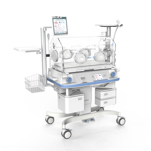 Incubatrice neonatale con rotelle - YP-2200B - Ningbo David Medical Device - ad altezza regolabile / con touch screen / con monitor