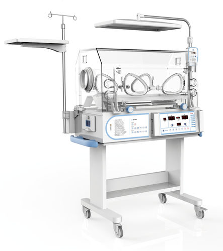 Incubatrice neonatale con rotelle - 8502S - Heal Force - con monitor / con lampada per fototerapia / con 4 finestre operative