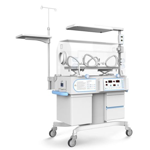 Incubatrice neonatale con rotelle - 8502D - Heal Force - con monitor / con lampada per fototerapia / con 4 finestre operative