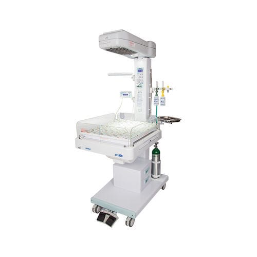 Tavolo di rianimazione neonatale con contenitore - Matrix SC - Olidef Medical - con bombola di ossigeno / su rotelle / ad altezza regolabile
