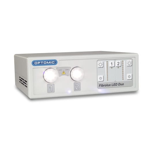 Fonte di luce per endoscopio - Fibrolux LED DUO - OPTOMIC - per microscopio / LED / fredda