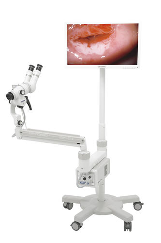 Videocolposcopio - OP-C2 - OPTOMIC - binoculare / su carrello