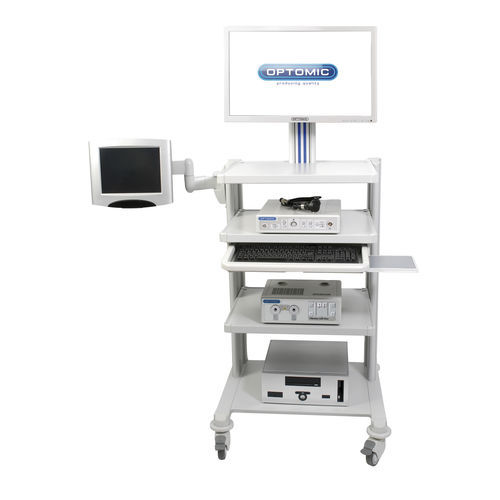 Carrello per endoscopia - PROFESSIONAL - OPTOMIC - medico / 3 cassetti / mobile