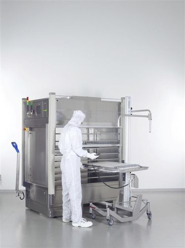 Carrello di trasferimento - Ortner Reinraumtechnik  - di carico / di scarico / con piano di appoggio
